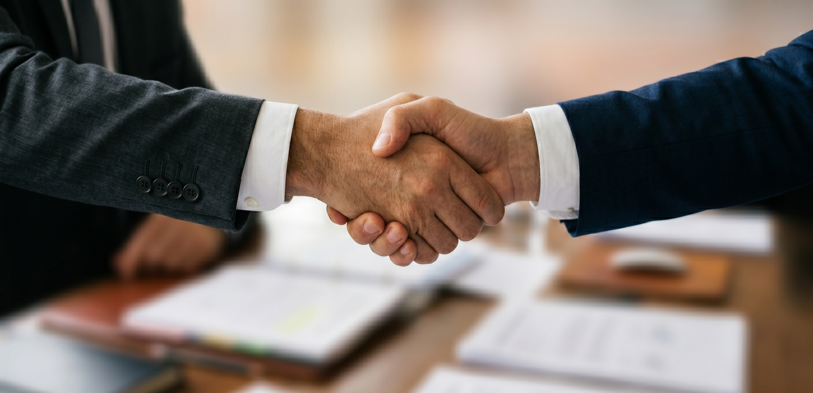 Handshake in a professional setting